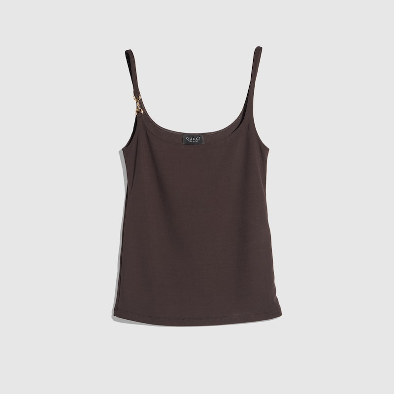 Gucci Viscose Crêpe Jersey Top With Horsebit