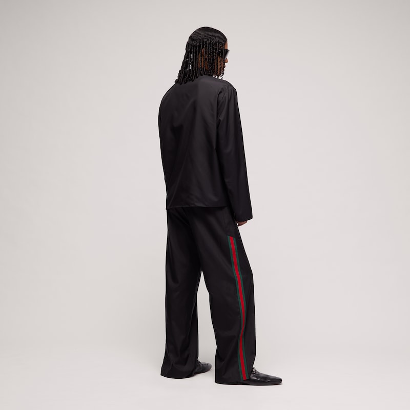Gucci Silk Poplin Leisure Pants With Web | Thumbnail 3 Gucci Silk Poplin Leisure Pants With Web | Thumbnail 3