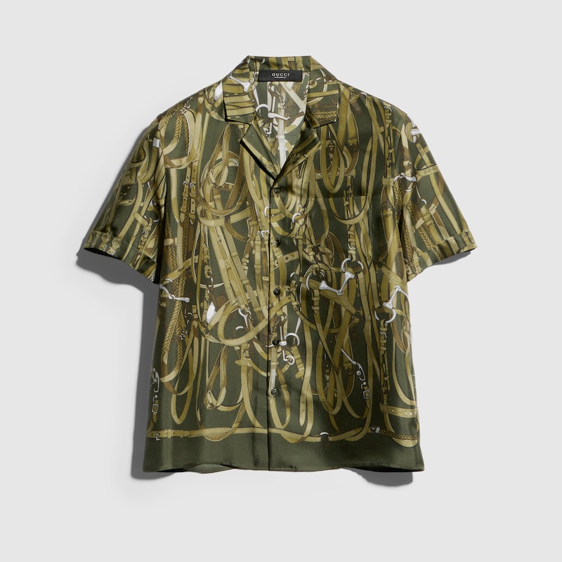 Printed Silk Bowling Shirt Printed Silk Bowling Shirt
