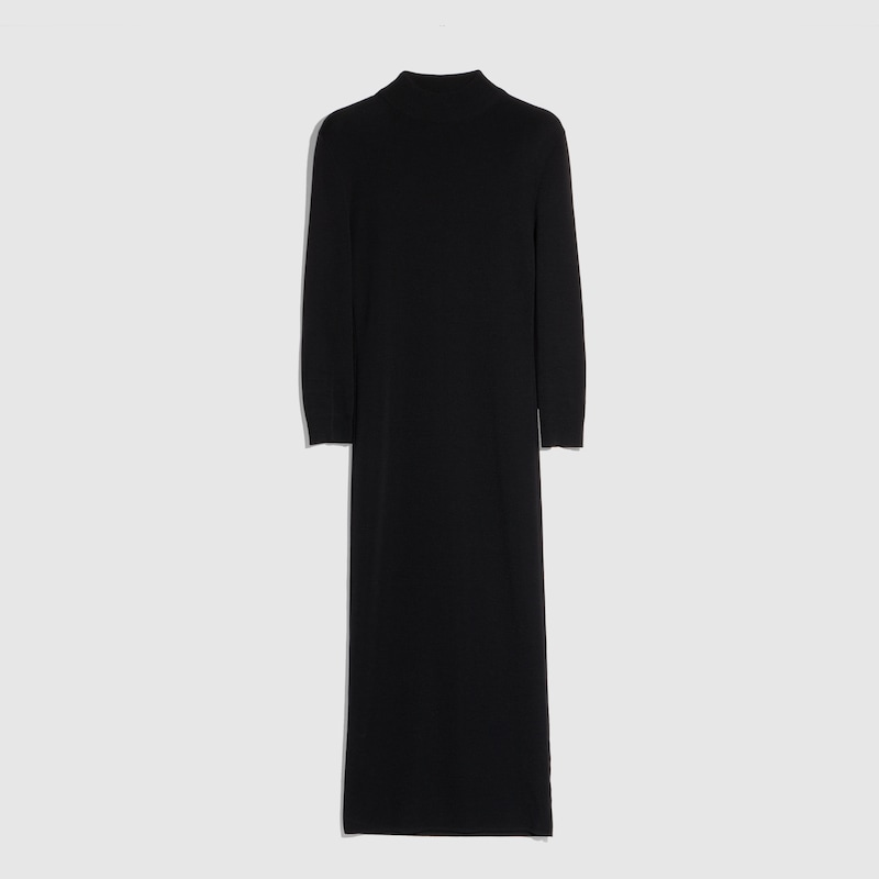 Fine Rib Knit Wool Dress With Horsebit Fine Rib Knit Wool Dress With Horsebit