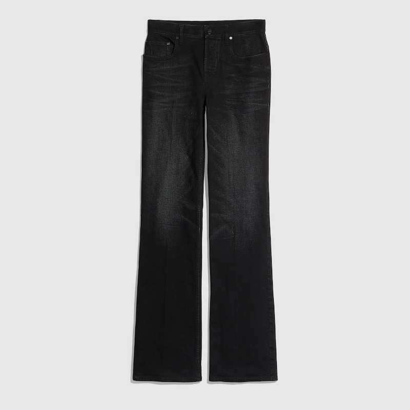Flared Stretch Cotton Denim Pants