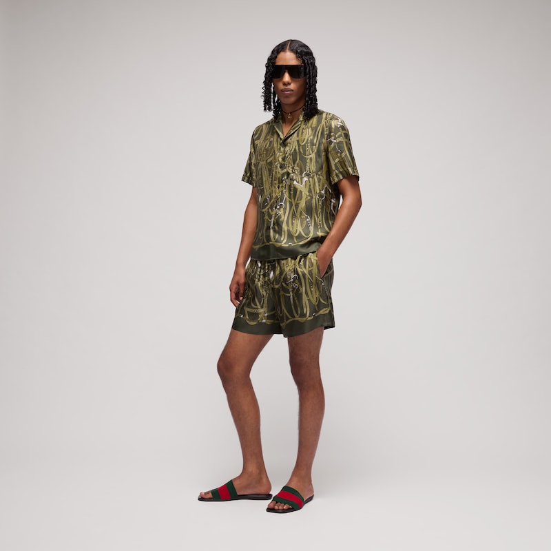 Gucci Printed Silk Bowling Shirt | Thumbnail 2 Gucci Printed Silk Bowling Shirt | Thumbnail 2
