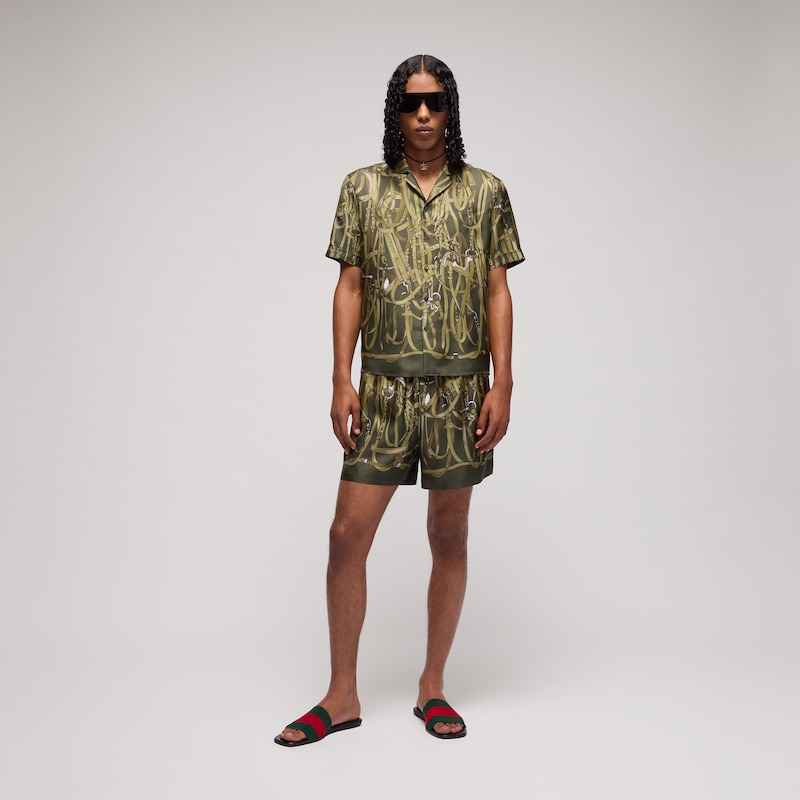 Gucci Printed Silk Twill Shorts | Thumbnail 2 Gucci Printed Silk Twill Shorts | Thumbnail 2