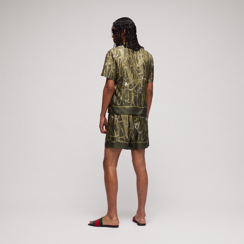 Gucci Printed Silk Twill Shorts | Thumbnail 3 Gucci Printed Silk Twill Shorts | Thumbnail 3