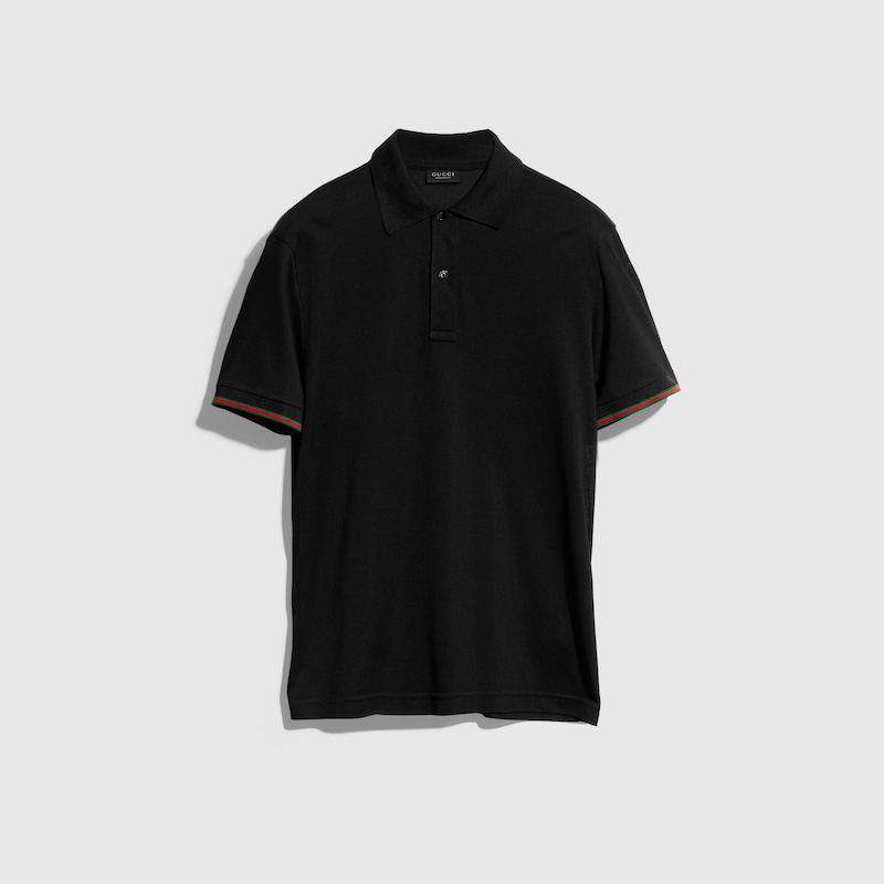 Silk Jersey Polo Shirt With Web Silk Jersey Polo Shirt With Web