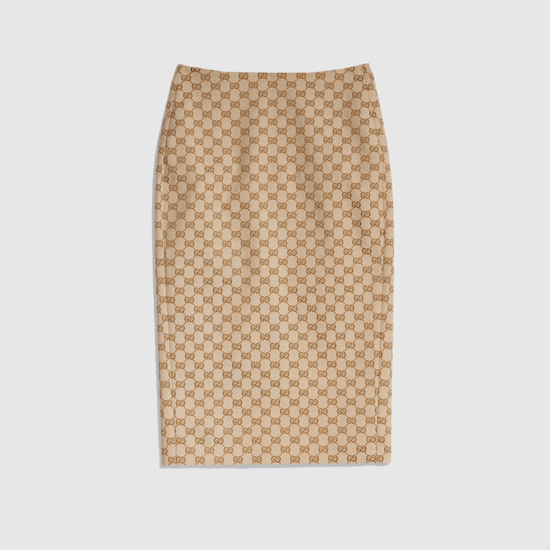 Gucci GG Cotton Canvas Midi Skirt