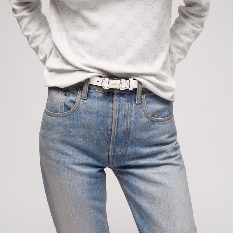 Gucci Thin Belt With Horsebit Buckle | Thumbnail 3
