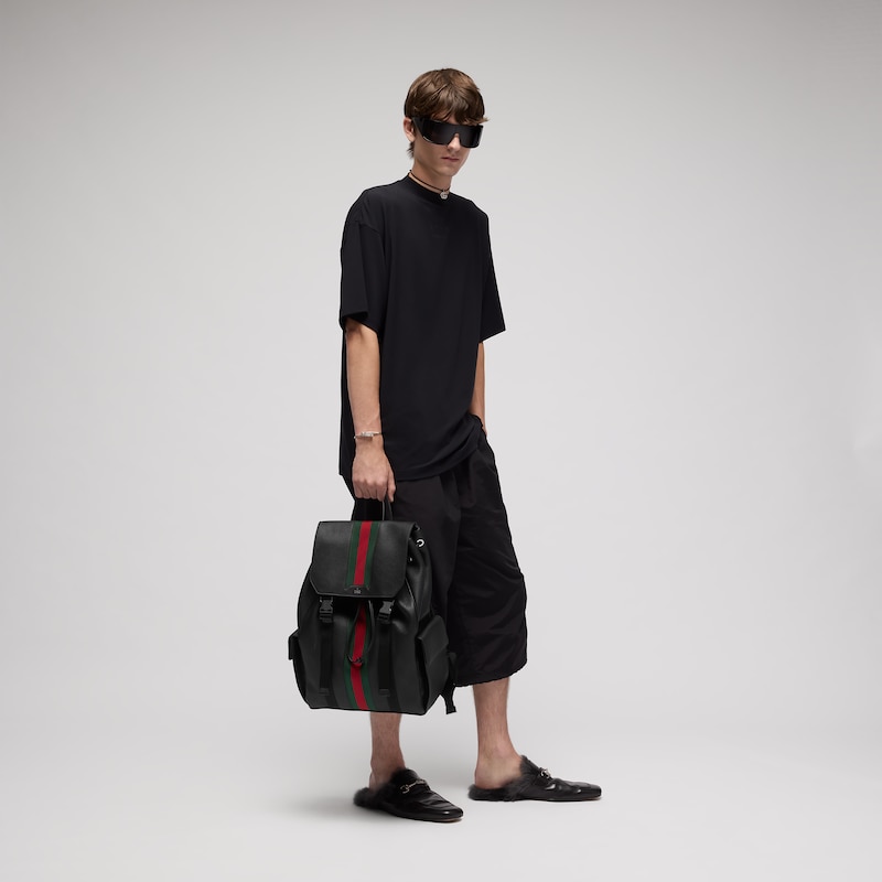 Gucci Web Trademark Medium Backpack | Thumbnail 3 Gucci Web Trademark Medium Backpack | Thumbnail 3