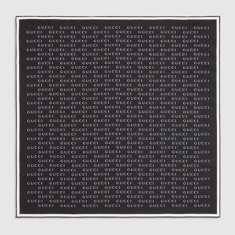 Gucci Printed Cotton Silk Pocket Square
