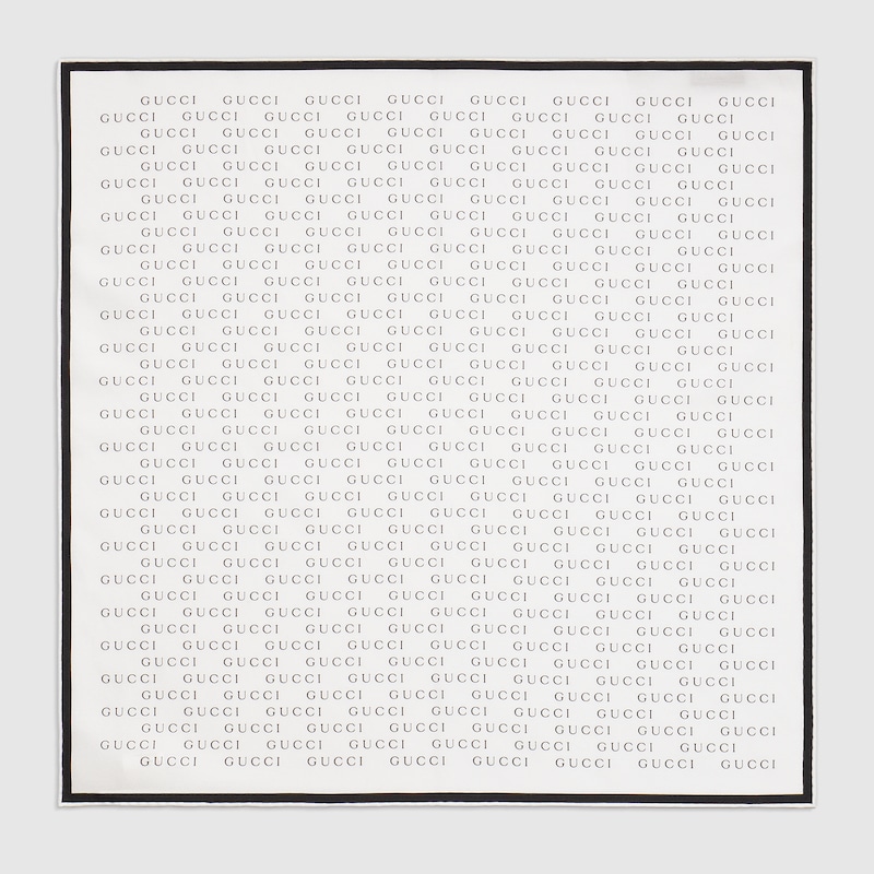 Gucci Printed Cotton Silk Pocket Square