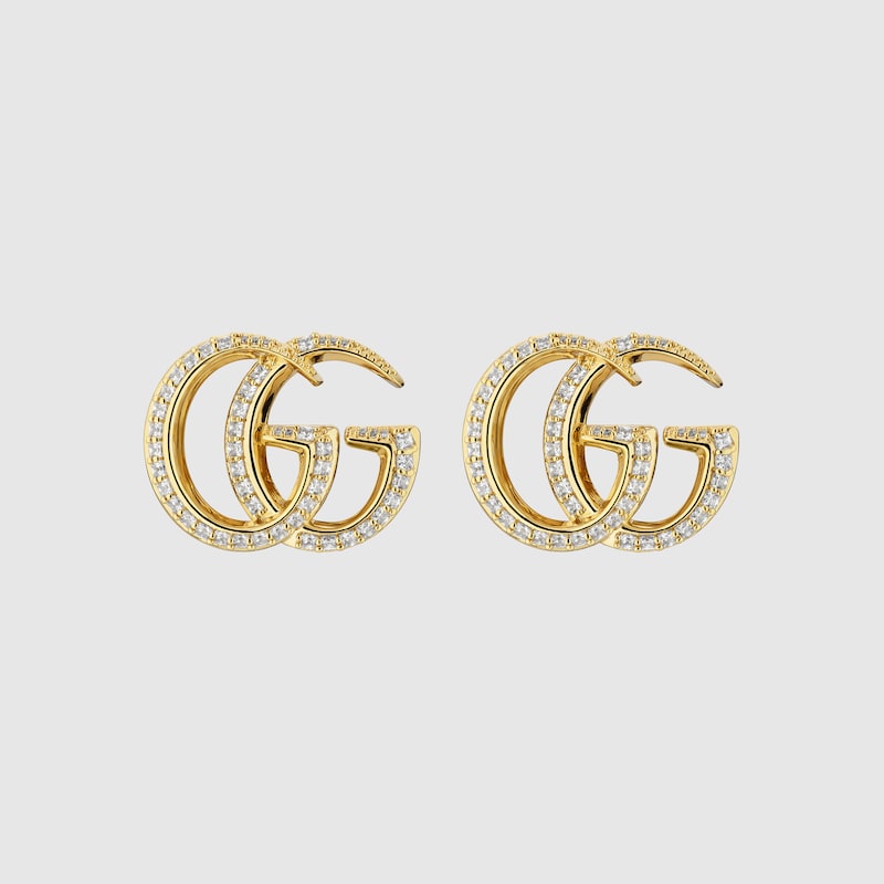 Gucci GG Marmont Crystal Stud Earrings
