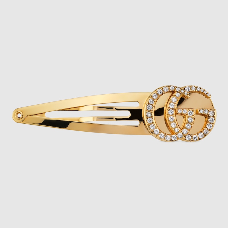 Gucci Hair Clip With Crystal Double G