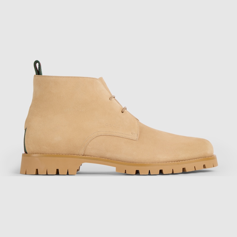 Gucci Lace-up Ankle Boot With Web