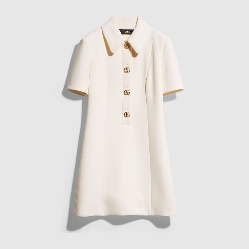 Gucci Crêpe Wool Dress With Double G Button