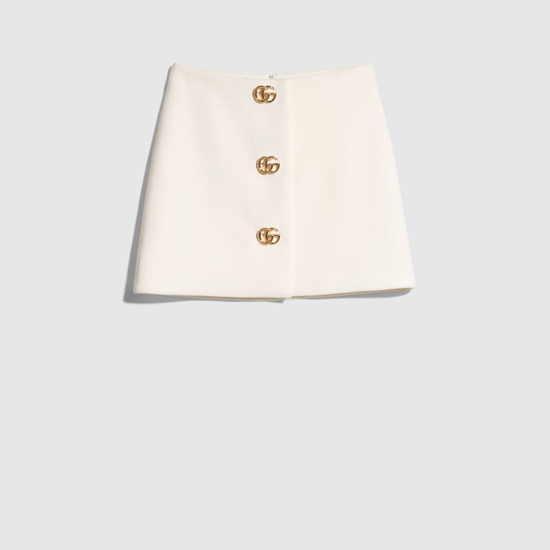 Gucci Crêpe Wool Skirt With Double G Button