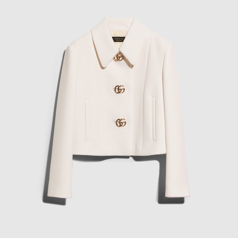 Crêpe Wool Jacket With Double G Button Crêpe Wool Jacket With Double G Button