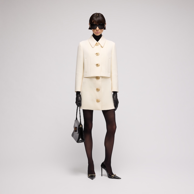 Gucci Crêpe Wool Jacket With Double G Button | Thumbnail 2 Gucci Crêpe Wool Jacket With Double G Button | Thumbnail 2