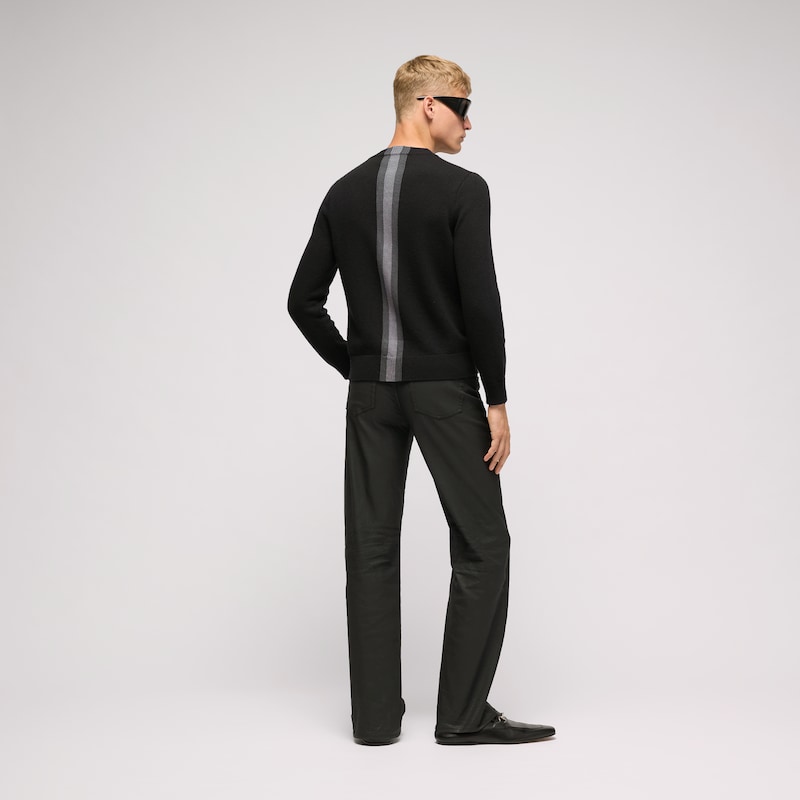 Gucci Knit Wool Sweater With Muted Web | Thumbnail 3 Gucci Knit Wool Sweater With Muted Web | Thumbnail 3