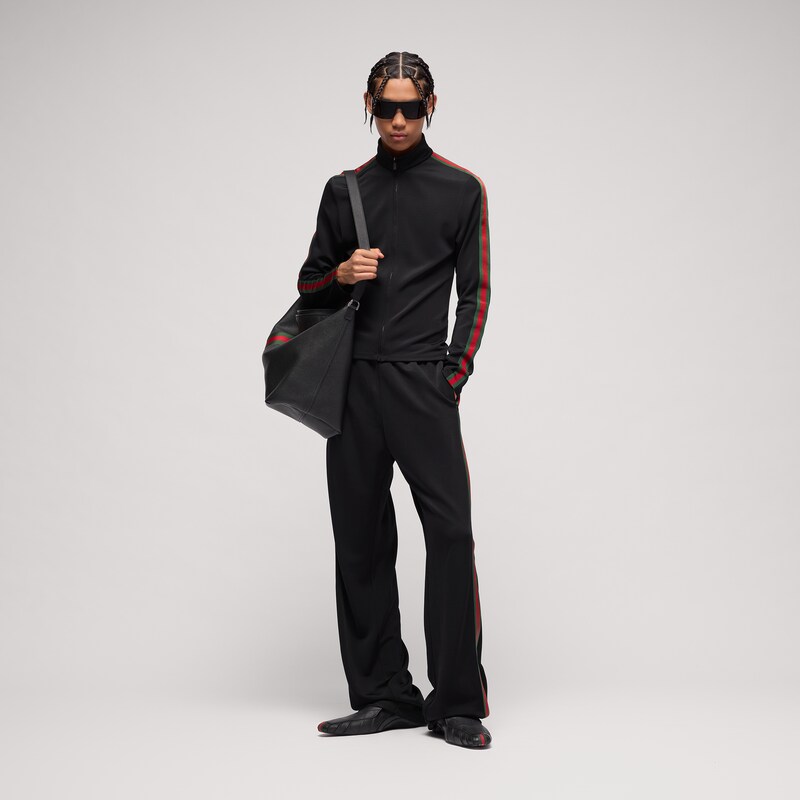 Gucci Viscose Jersey Zip Jacket With Web | Thumbnail 2 Gucci Viscose Jersey Zip Jacket With Web | Thumbnail 2
