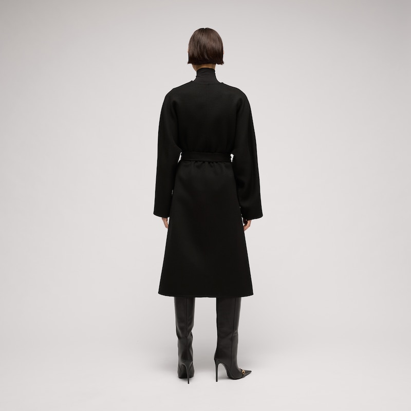 Gucci Wool Silk Long Coat Coat With GG Inside | Thumbnail 3