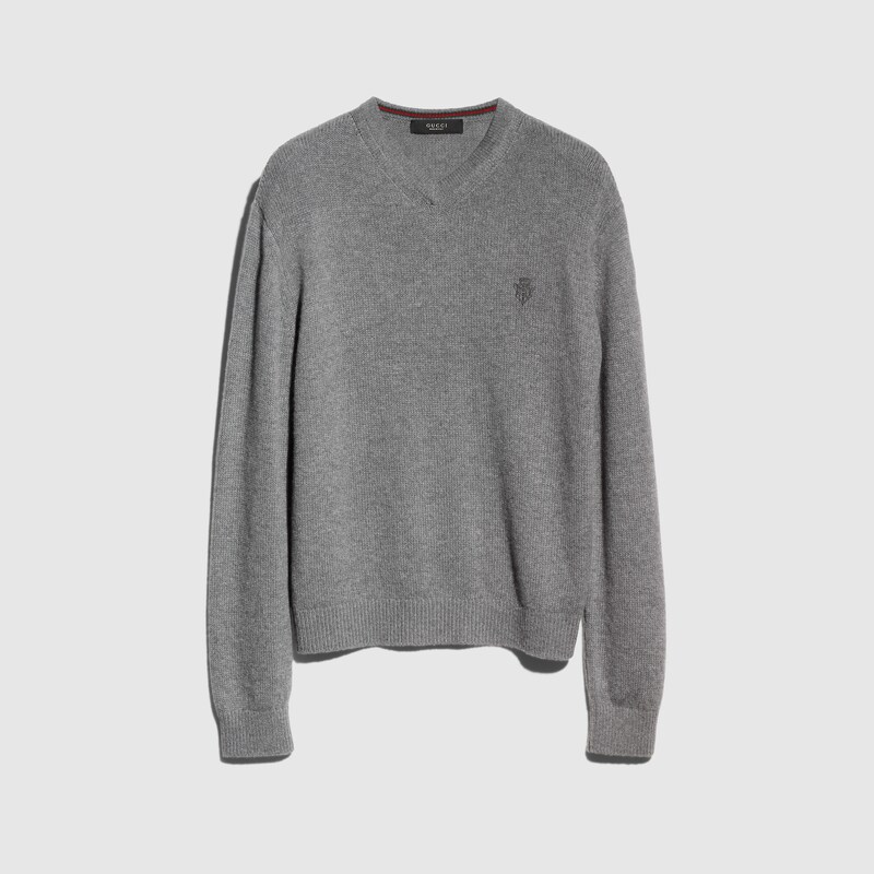 Knit Cashmere Sweater With Embroidery Knit Cashmere Sweater With Embroidery