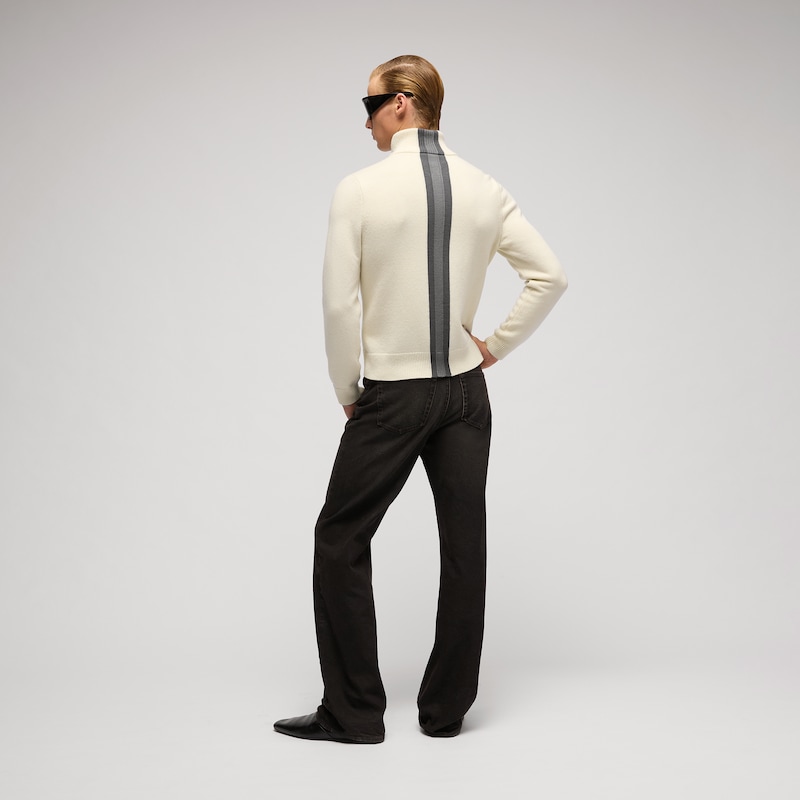 Gucci Knit Wool Sweater With Muted Web | Thumbnail 3
