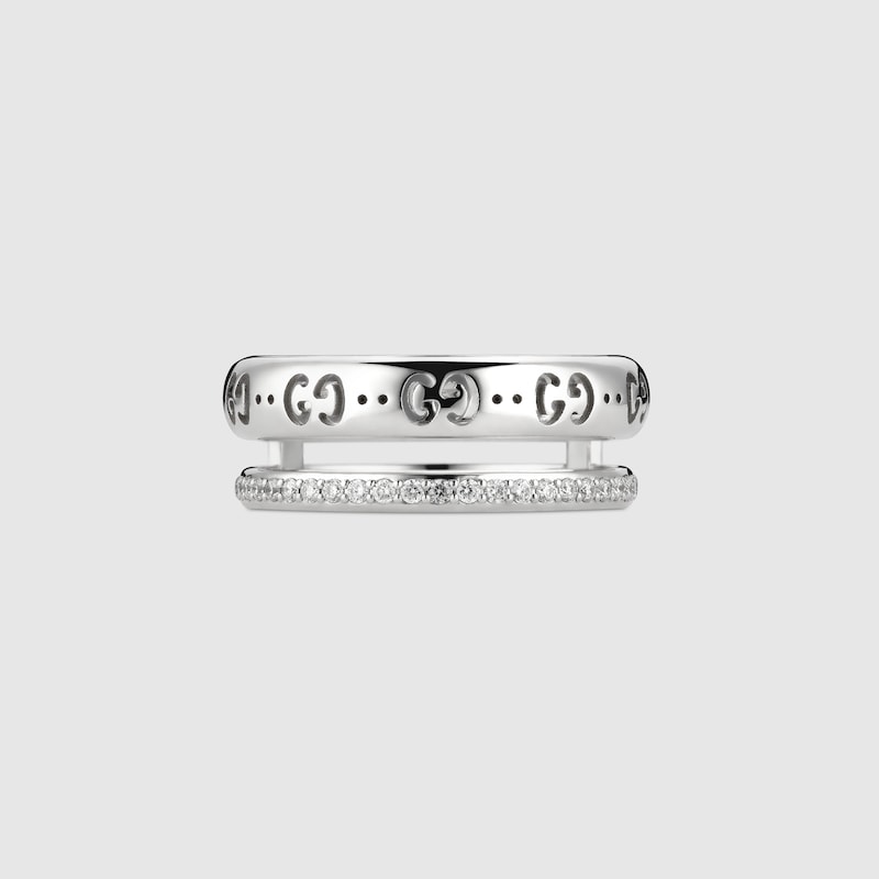Gucci Icon 18k Diamond GG Ring
