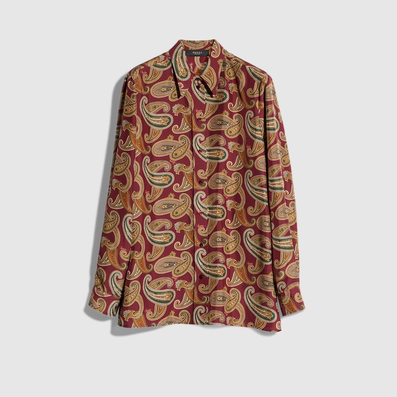 Gucci Printed Silk Habotai Shirt