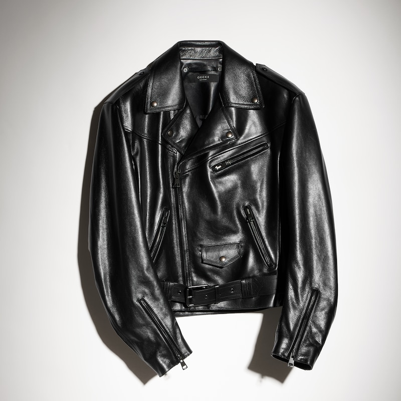 Gucci Shiny Calf Leather Biker Jacket | Thumbnail 2 Gucci Shiny Calf Leather Biker Jacket | Thumbnail 2