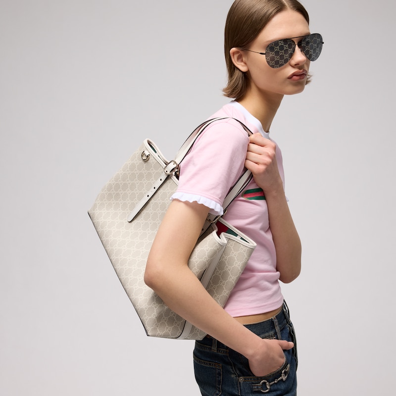 Gucci GG Emblem Large Tote Bag | Thumbnail 3 Gucci GG Emblem Large Tote Bag | Thumbnail 3