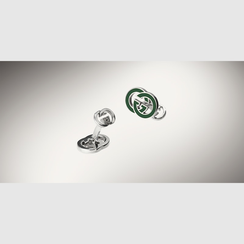 Gucci Interlocking Enamel Cufflinks | Thumbnail 3 Gucci Interlocking Enamel Cufflinks | Thumbnail 3