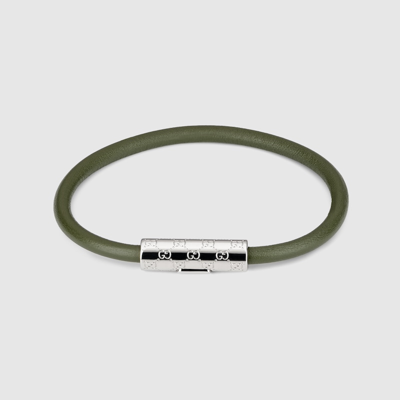 Bracelet With GG Detail Leather Bracelet With GG Detail Leather