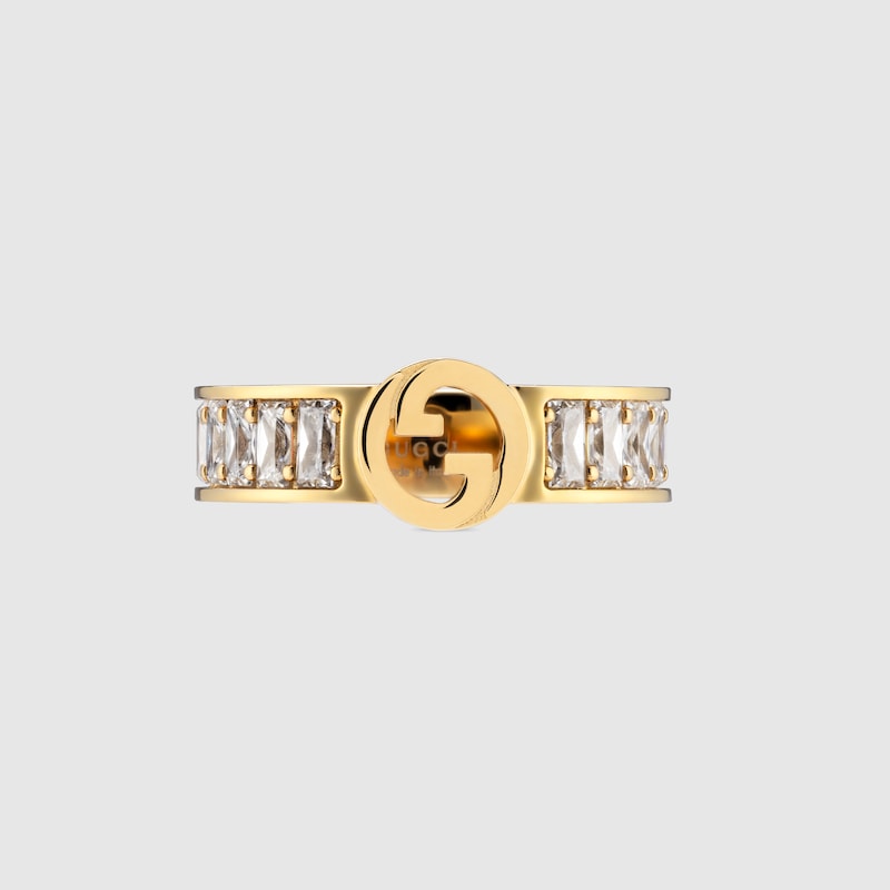 Gucci Blondie Wide Crystal Ring