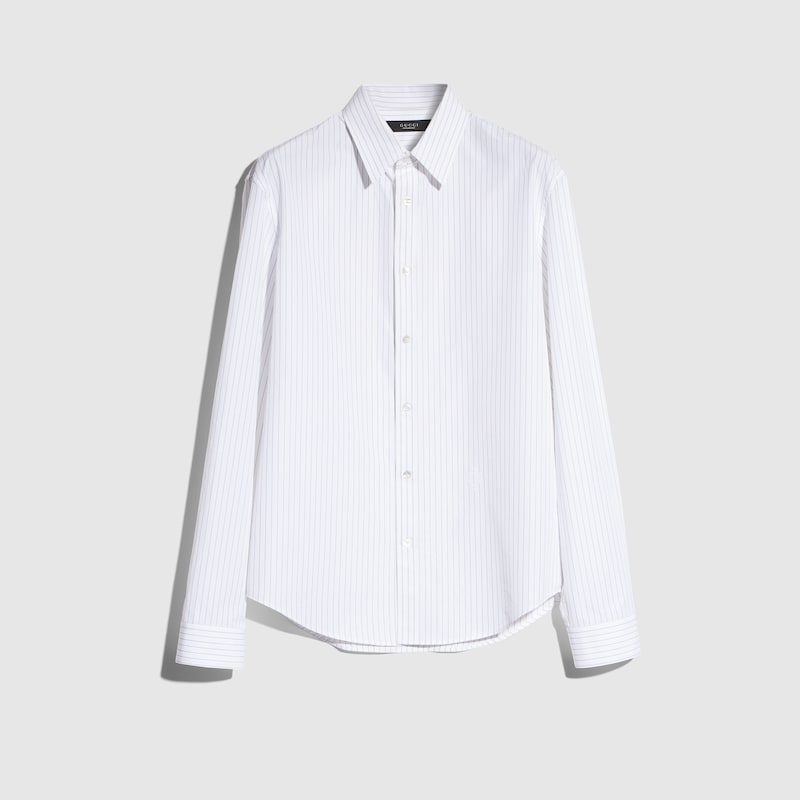 Gucci Striped Cotton Poplin Jacquard Shirt