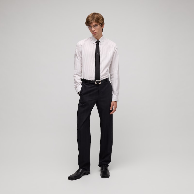 Gucci Striped Cotton Poplin Jacquard Shirt | Thumbnail 2 Gucci Striped Cotton Poplin Jacquard Shirt | Thumbnail 2