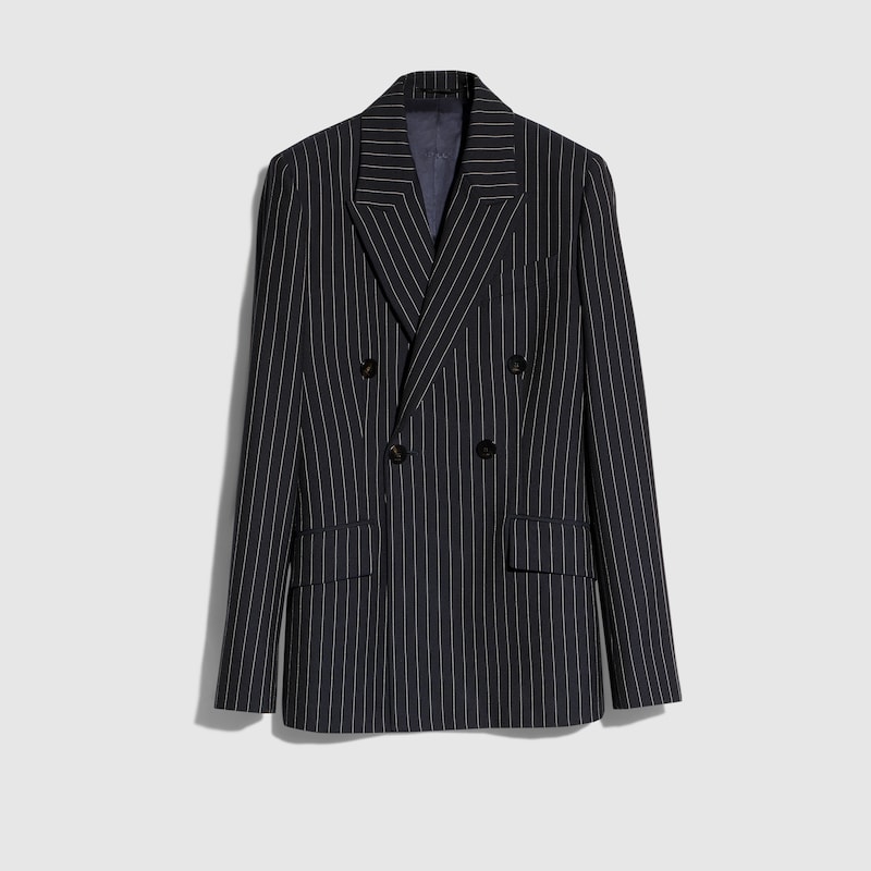 Gucci Pinstripe Silk Wool Jacket