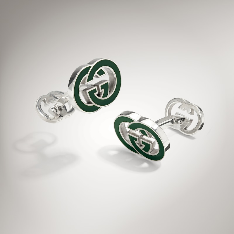 Gucci Interlocking Enamel Cufflinks | Thumbnail 2 Gucci Interlocking Enamel Cufflinks | Thumbnail 2