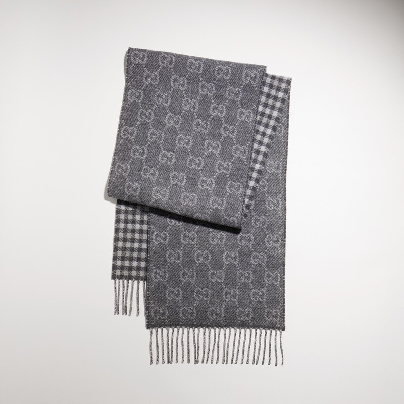 Gucci Reversible Wool Cashmere Scarf | Thumbnail 2 Gucci Reversible Wool Cashmere Scarf | Thumbnail 2