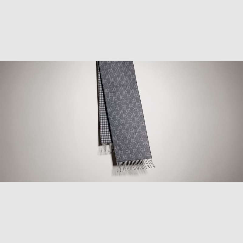 Gucci Reversible Wool Cashmere Scarf | Thumbnail 3 Gucci Reversible Wool Cashmere Scarf | Thumbnail 3