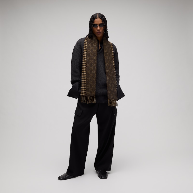 Gucci Reversible Wool Cashmere Scarf | Thumbnail 2 Gucci Reversible Wool Cashmere Scarf | Thumbnail 2