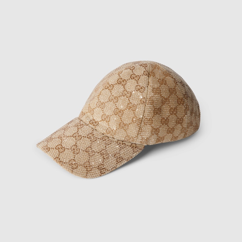 Gucci GG Canvas Baseball Hat With Crystals
