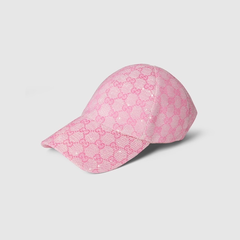 GG Canvas Baseball Hat With Crystals