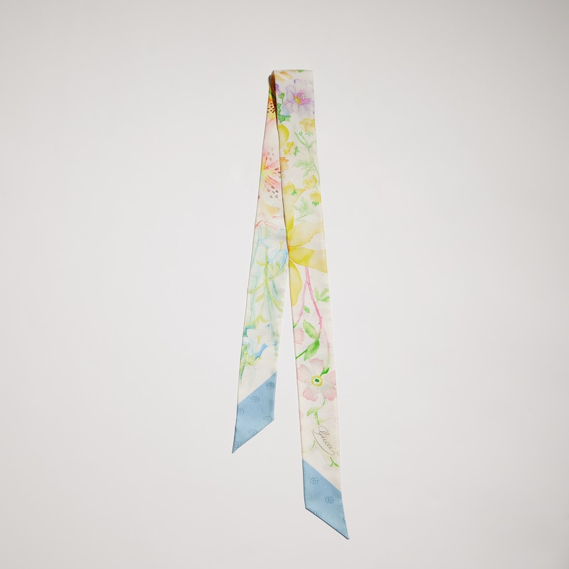 Gucci Printed Double G Silk Ribbon | Thumbnail 2 Gucci Printed Double G Silk Ribbon | Thumbnail 2