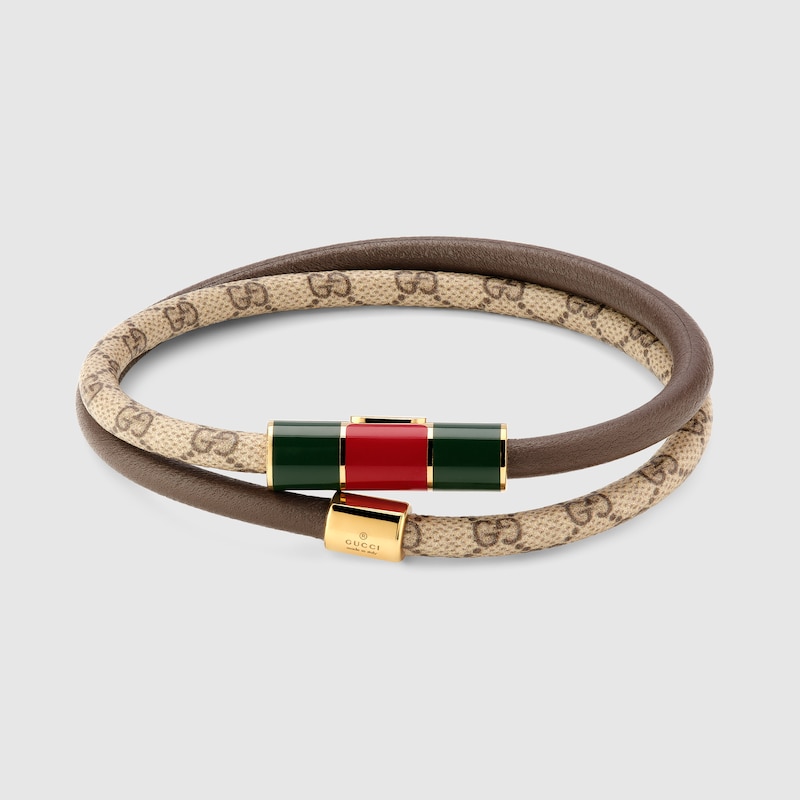 Gucci Wrap Bracelet With Enamel Web Tag