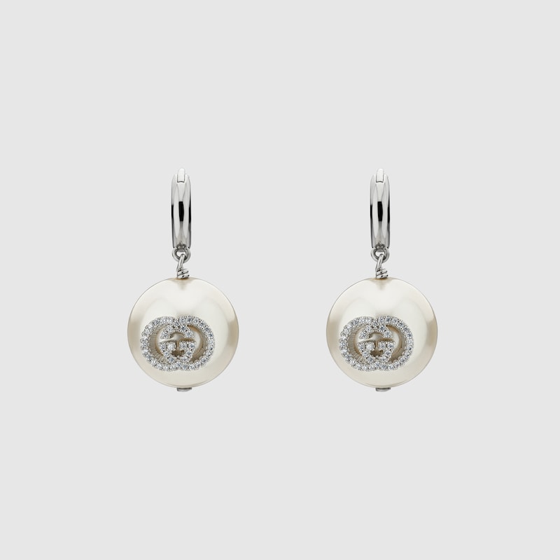Gucci Pearl And Crystal Drop Earrings