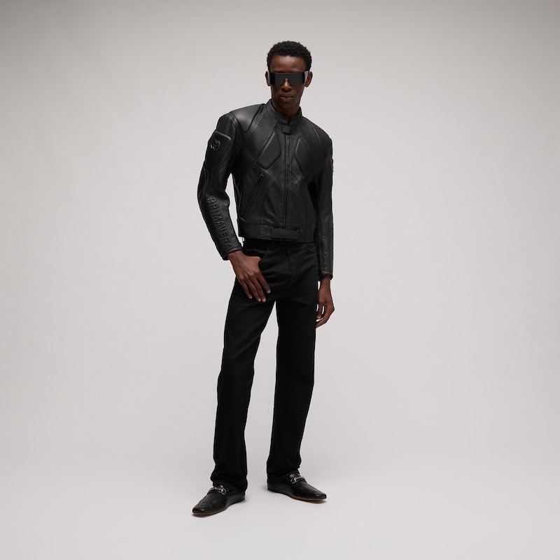 Gucci Soft Grainy Bull Leather Biker Jacket | Thumbnail 2 Gucci Soft Grainy Bull Leather Biker Jacket | Thumbnail 2