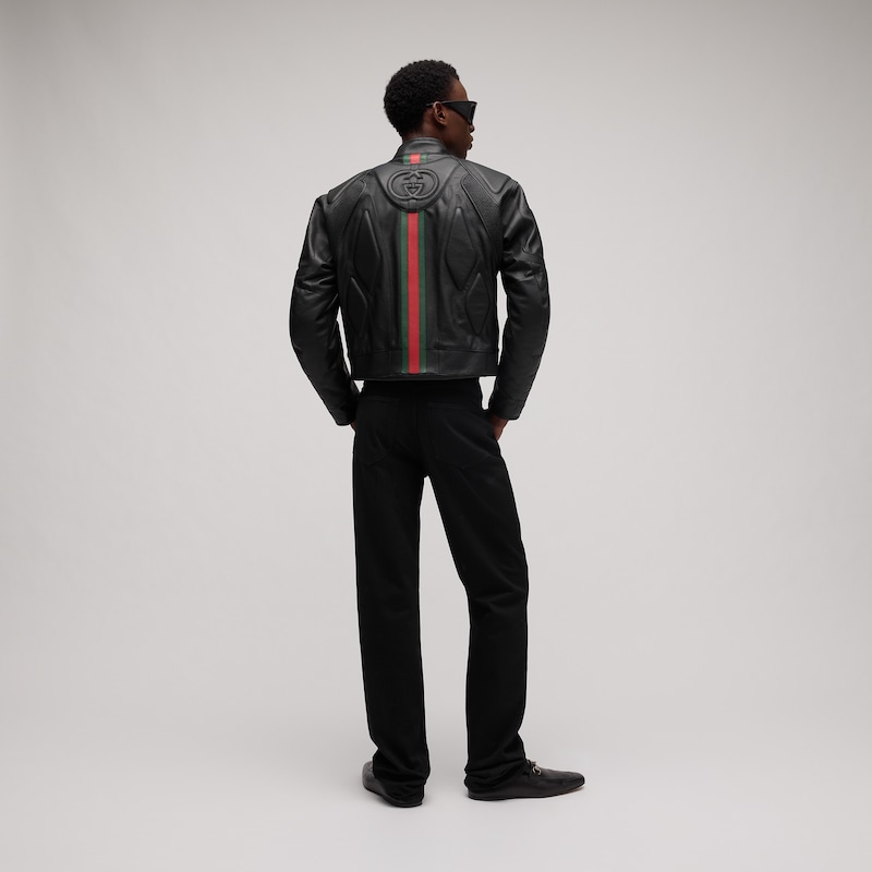 Gucci Soft Grainy Bull Leather Biker Jacket | Thumbnail 3 Gucci Soft Grainy Bull Leather Biker Jacket | Thumbnail 3