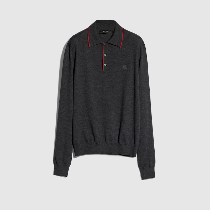 Gucci Fine Wool Knit Polo Shirt