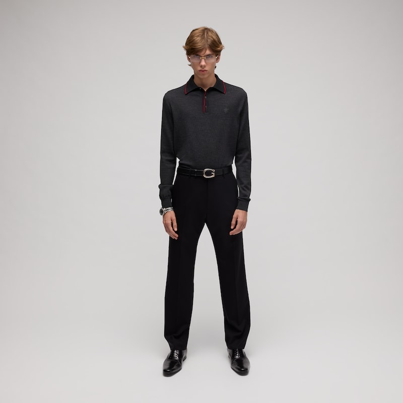 Gucci Fine Wool Knit Polo Shirt | Thumbnail 2 Gucci Fine Wool Knit Polo Shirt | Thumbnail 2