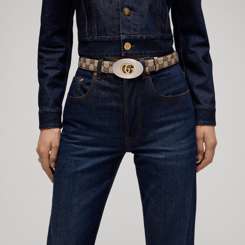 Gucci Belt With Double G Plaque Buckle | Thumbnail 3 Gucci Belt With Double G Plaque Buckle | Thumbnail 3